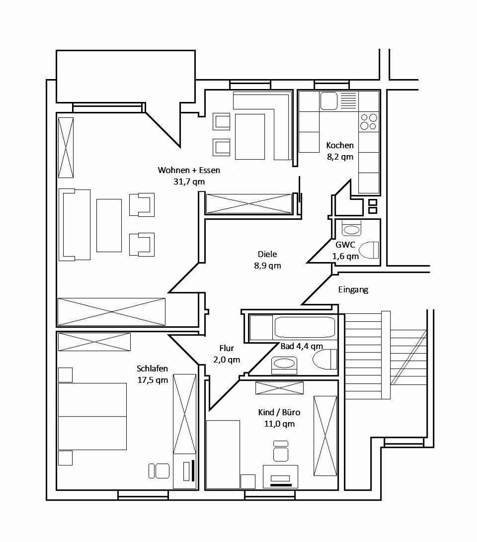 RESERVIERT: Wohnerlebnis in Bielefeld-Quelle: 3,5 Zimmer mit Balkon